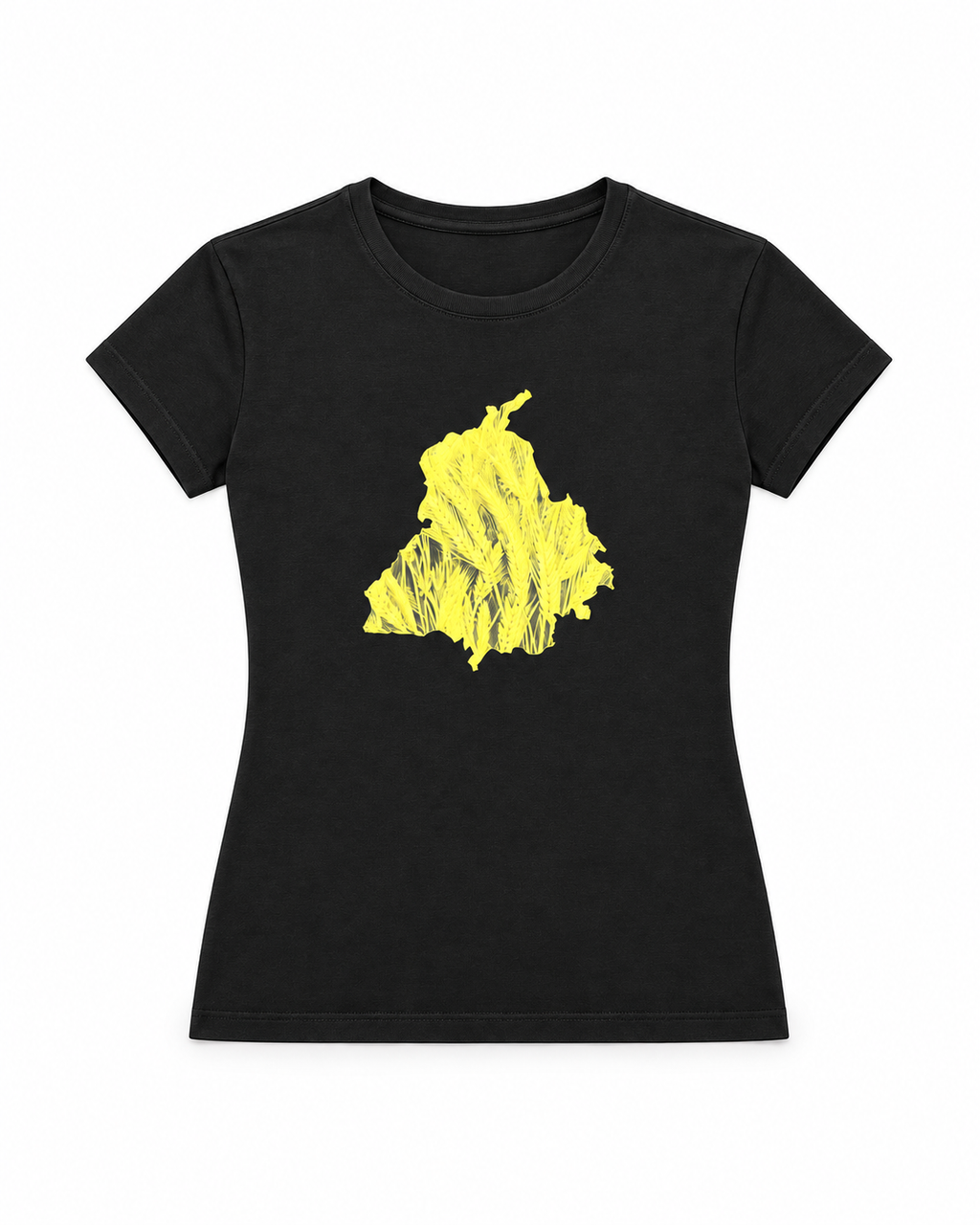 Punjab Wheat Map Tee - Black