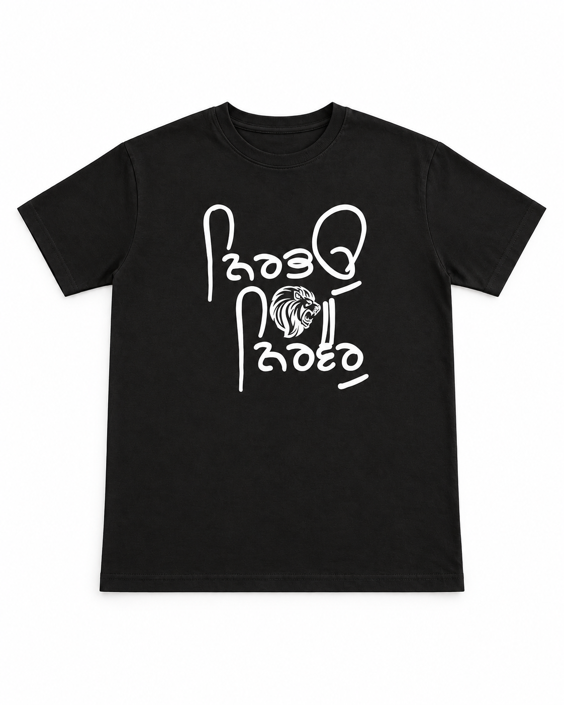 Nirbhau Nirvair Script Tee - White on Black